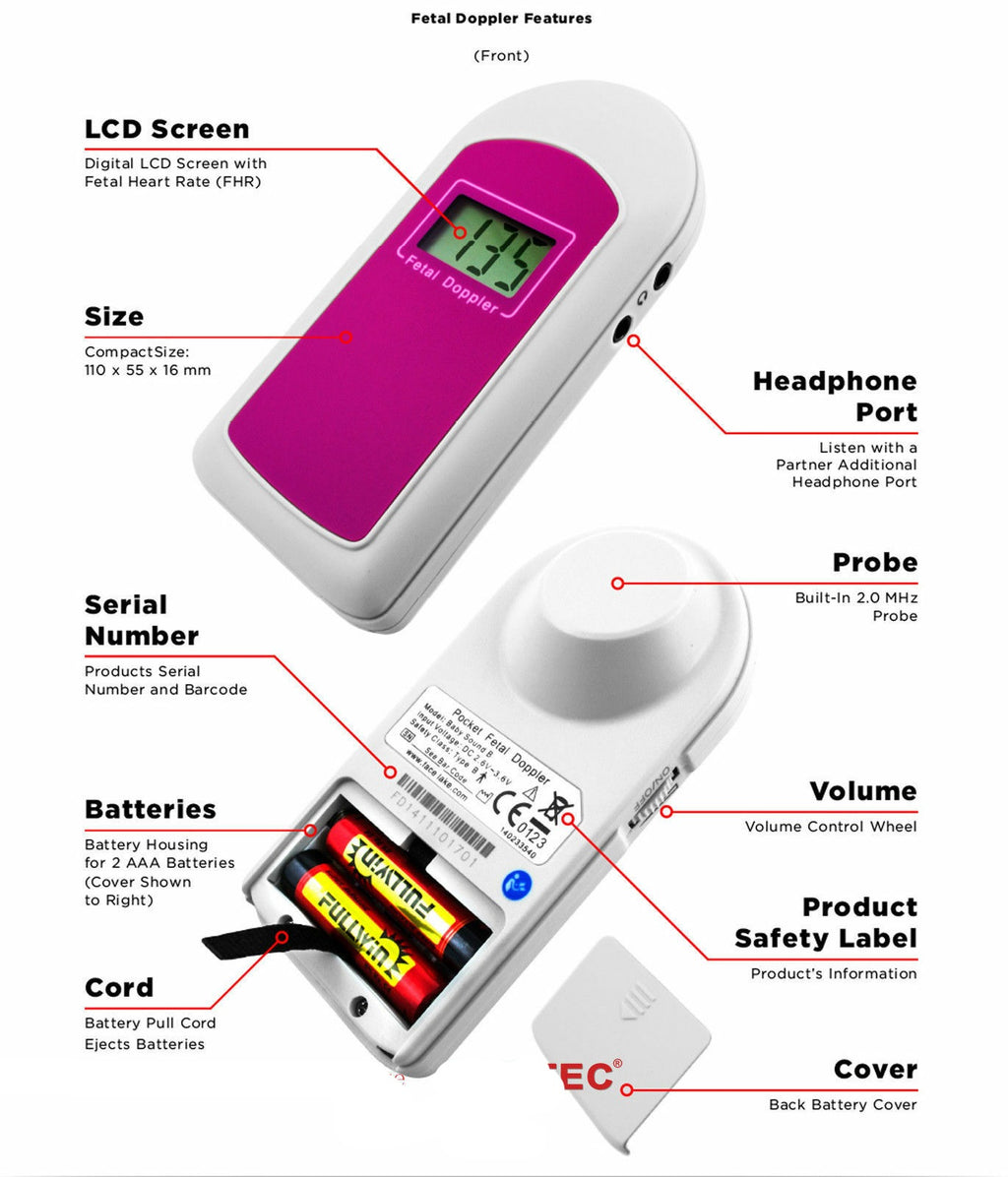 Pocket fetal heartbeat Doppler Home Pregnancy Fetal Heartbeat Monitor
