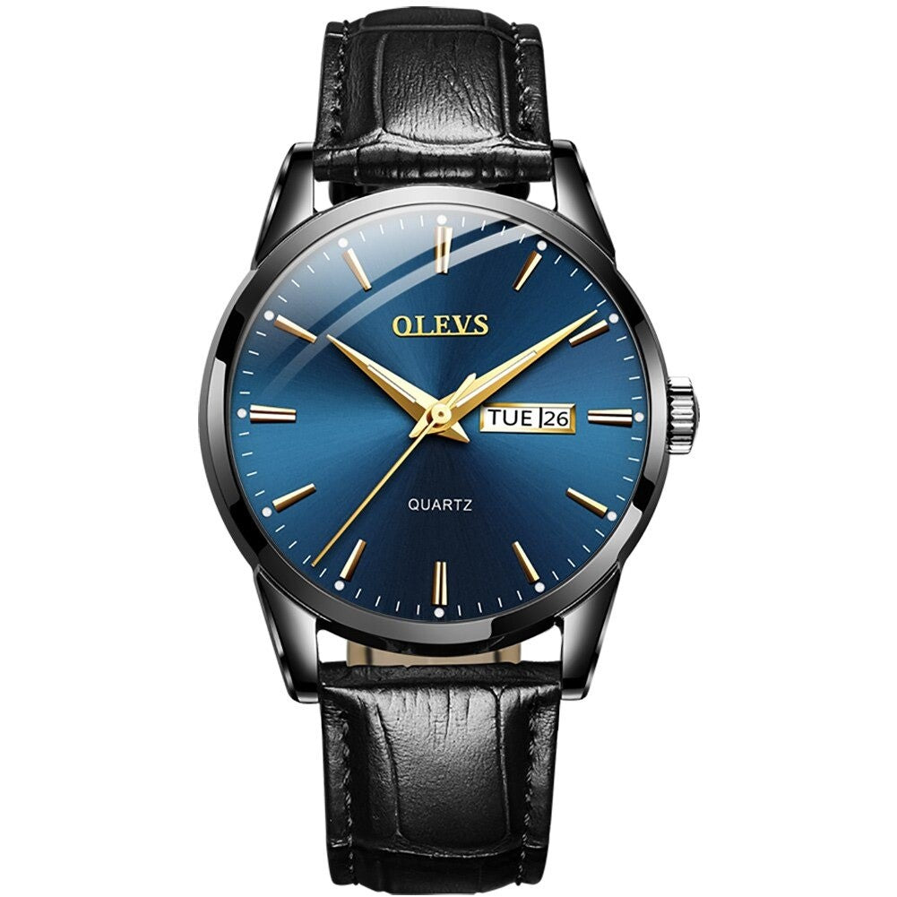 New Waterproof Leather OLEVS Watch