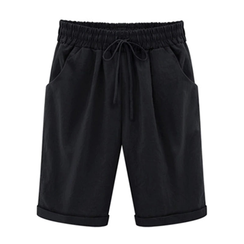 Lace-Up Plus Size Shorts for Women High Waist Summer Shorts