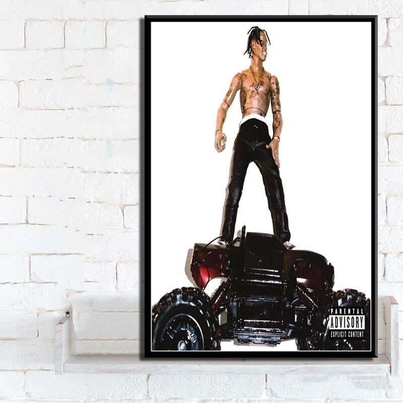 Hot Travis Scott Astroworld Rap Music Singer Wrapped Canvas