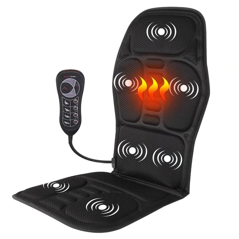 Massage Seat Chair Electric Portable Heating Vibrating Back Massager Chair In Cussion Car Home