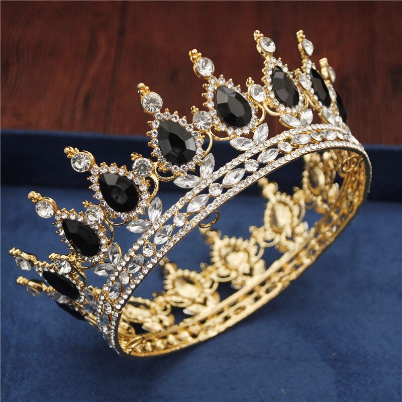 Royal Queen & King Crown with Zirconia and Cross for Wedding king crowns for sale