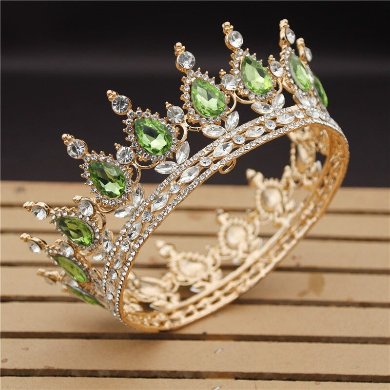 Royal Queen & King Crown with Zirconia and Cross for Wedding king crowns for sale
