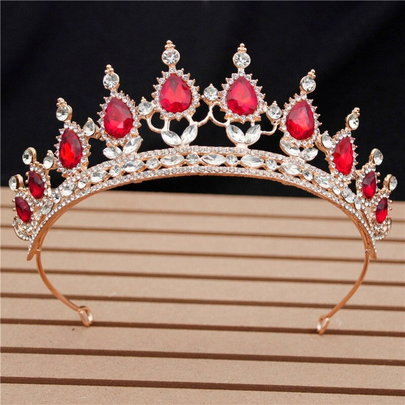 Royal Queen & King Crown with Zirconia and Cross for Wedding king crowns for sale