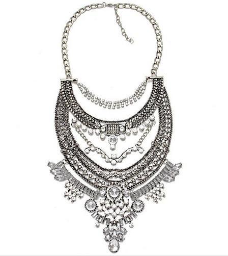 Elegant Vintage Women DYLA Brand Chain Chunky Statement Mtal Silver Color Necklace Pendants Jewelry Factory Price - Balma Home