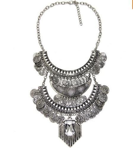 Elegant Vintage Women DYLA Brand Chain Chunky Statement Mtal Silver Color Necklace Pendants Jewelry Factory Price - Balma Home