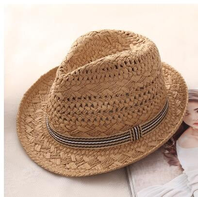 Mens Straw Fedora Hat Vintage Panama Hat