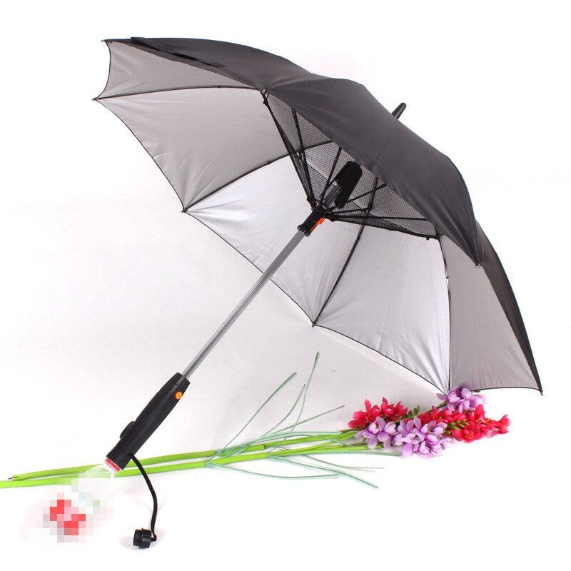 Umbrella with Fan and Spray Long-Handle Summer Umbrella