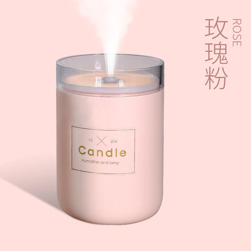 280ML Ultrasonic Air Humidifier Candle Romantic Soft Light USB Essent