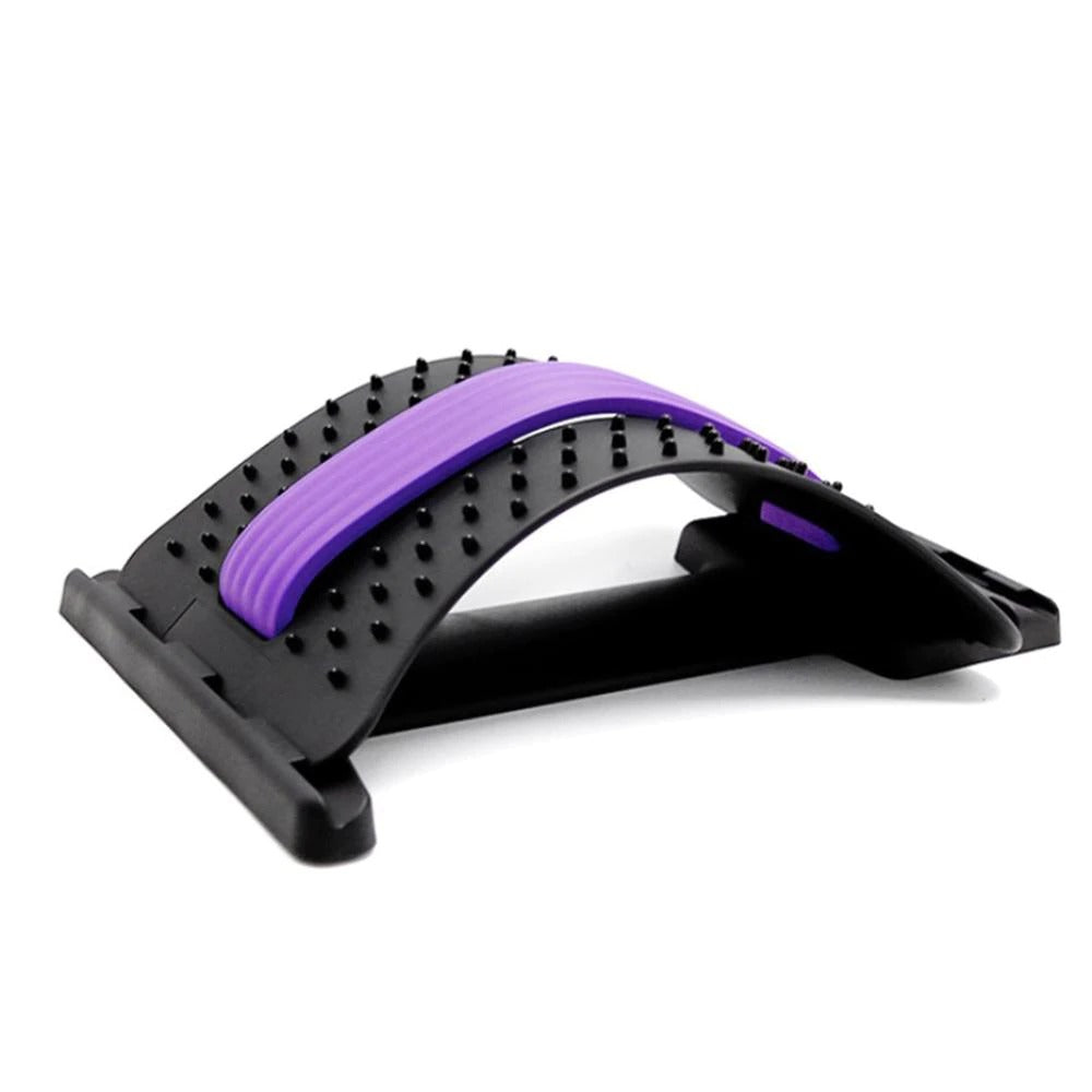 Height Adjustable Magic Back Stretcher Lumbar Pain Acupuncture Back Massager Posture Relief Spine Corrector Tensioner Orthosis, Pink