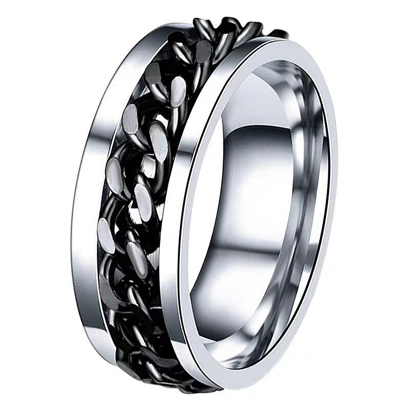 Black Ceramic Polished Beveled Edges Men's Wedding Band with Bubinga Wood Inlay - 8mm