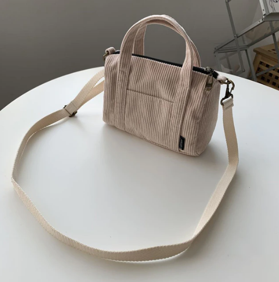 Mini Tote Bag Canvas Girls Purses Handbags Crossbody Mini Bags Interior Pocket With Zipper