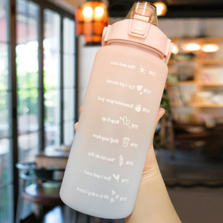 Motivational Water Bottle 2 Liter Large Capacity With Time Marker Motivational Water Jug Outdoor