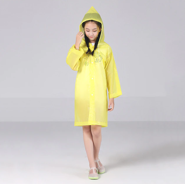 Kids Rain Jackets EVA Transparent Fashion Frosted Raincoat Children's Girl And Boy Rainwear Outdoor