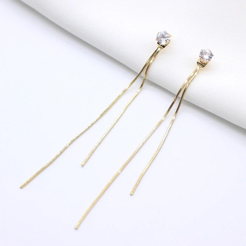 Vintage Gold Long Drop Earrings