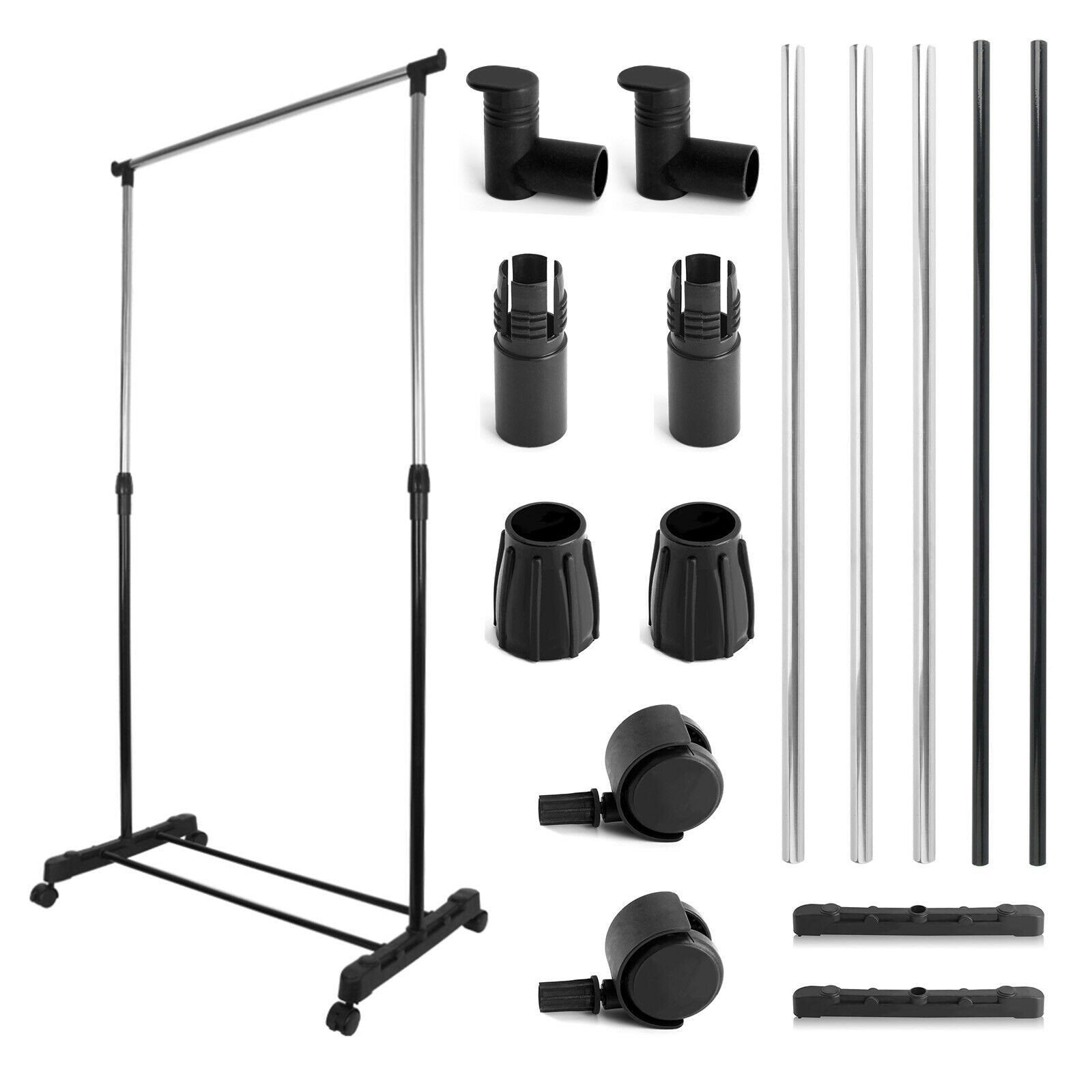 Adjustable Mobile Clothes Hanging Rail
