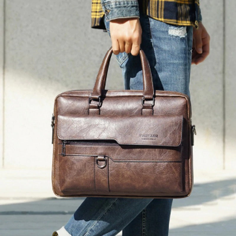Archibald Crazy Horse Leather Vintage Weekender Bag