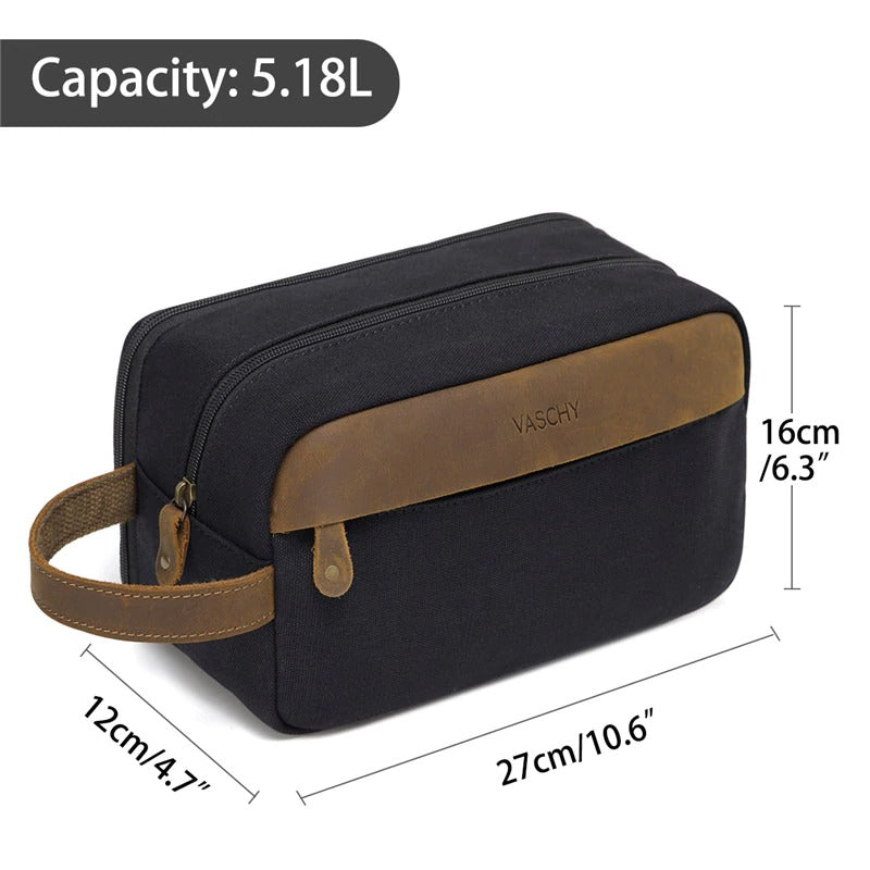 Steele Leather Toiletry Bag - Dopp Kit - Shave Kit