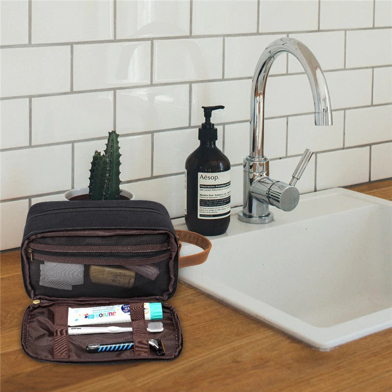Steele Leather Toiletry Bag - Dopp Kit - Shave Kit