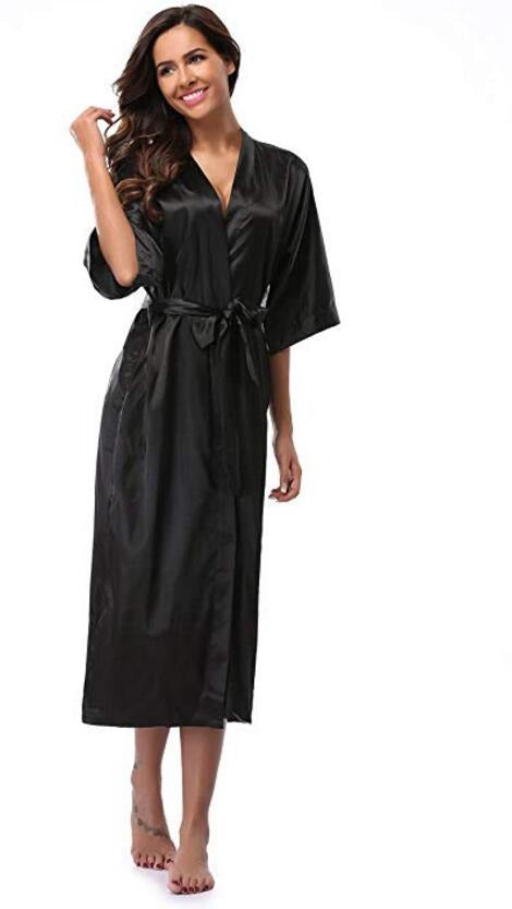 Women Silk Long Robe