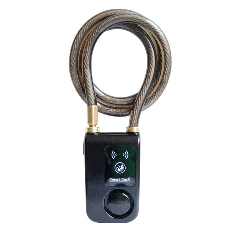 Smart Bike Lock with Alarm Waterproof 110 dB Cable Lock Alarm for Bike Motorcycle Bluetooth Connection