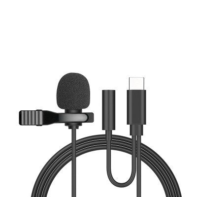 Portable Clip-on Lapel Cell Phone Microphone Mini Microphone USB-C Type 3.5 Jack and iOS