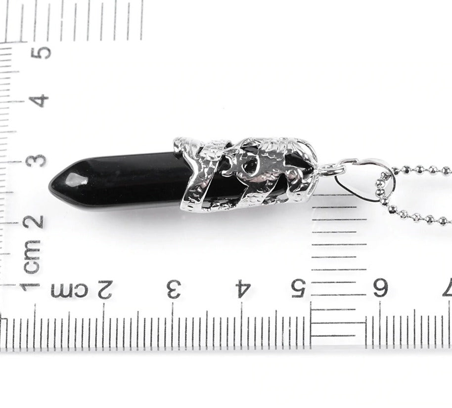 Irregular Quartz Healing Chakra Crystal Necklace Pendant