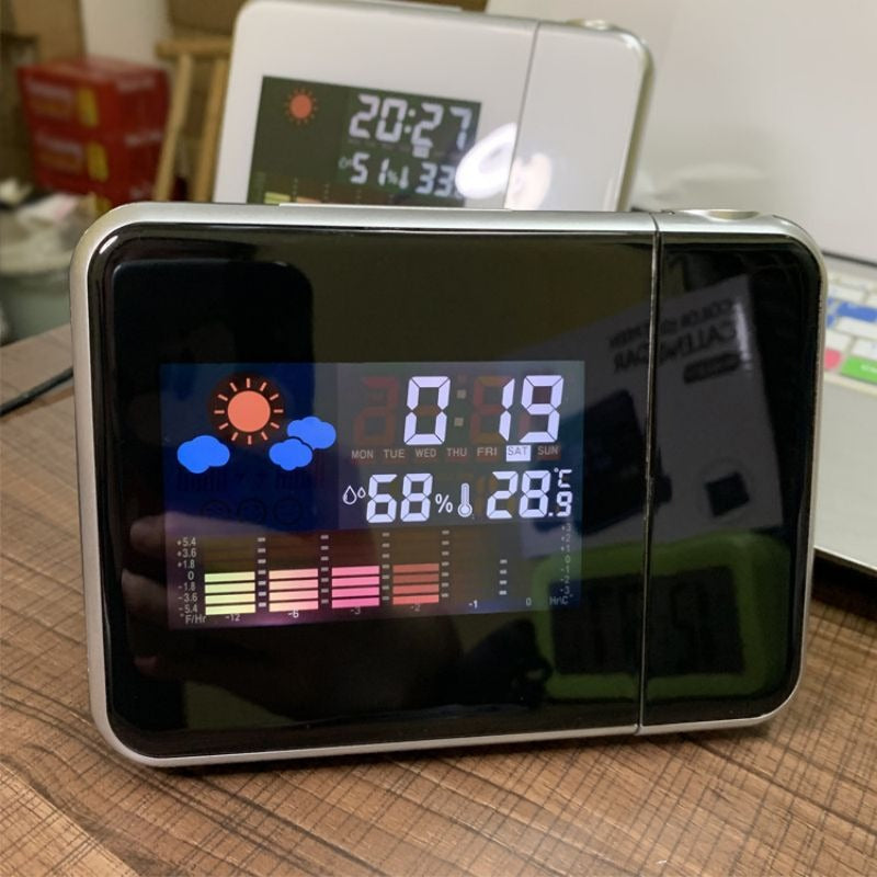 LCD Clocks Projection Digital Alarm Clock with  Weather Snooze Alarm Desk Clock Digital Tabl Clock