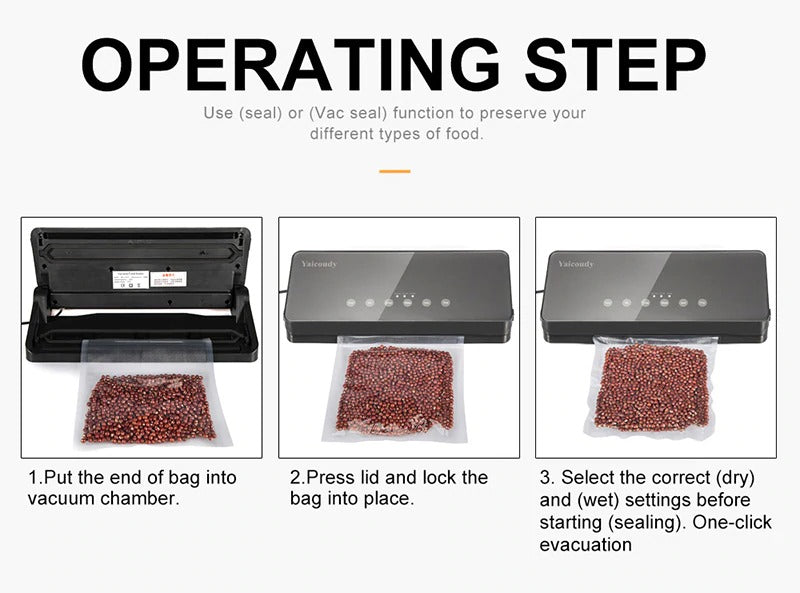 Food Vacuum Sealer With 10pcs Food Storage Bags And Hose Home Electric Vacuum Sealer Packing Machine foodsaver jar sealer