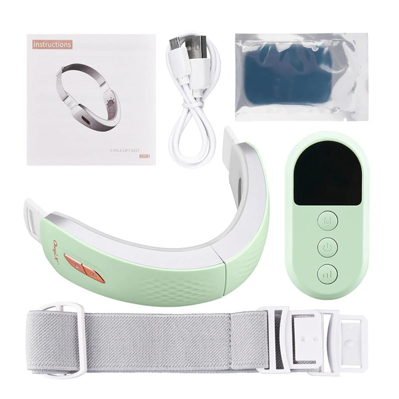 Blue LED Photon Face Lifting Mask EMS Face Lifting Therapy Slimming Vibration Neck Lift