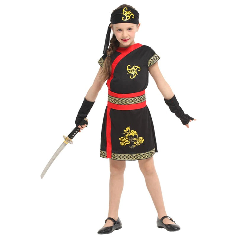 Dragon Kids Ninja Costume Halloween Girls Ninja Costume Ninja Warrior Girls Cosplay