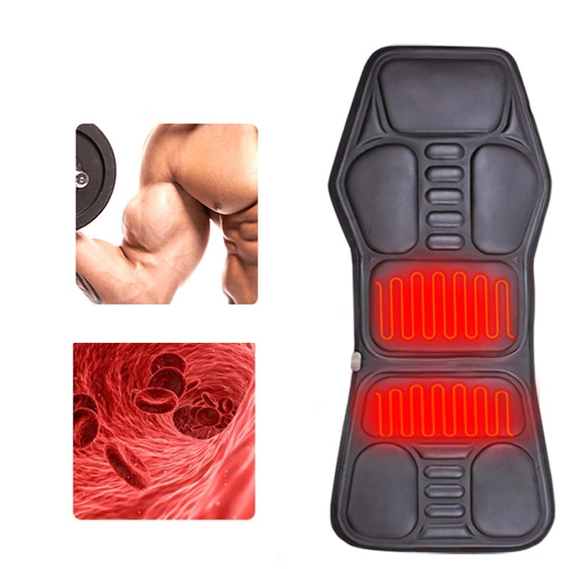 Massage Seat Chair Electric Portable Heating Vibrating Back Massager Chair In Cussion Car Home