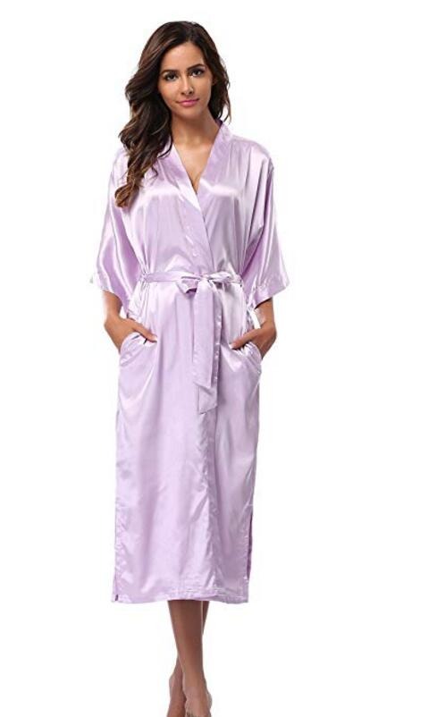 Women Silk Long Robe