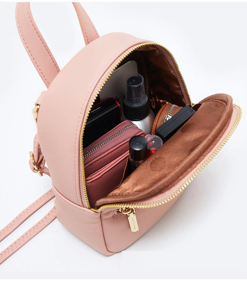small leather backpack