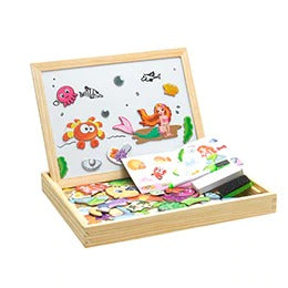 100+PCS Wooden Magnetic Puzzle Figures