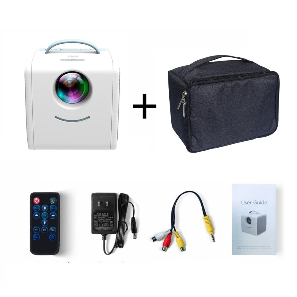 LCD Micro Projector Mini Portable Projector with Built-in Speakers Mirror Micro Projector