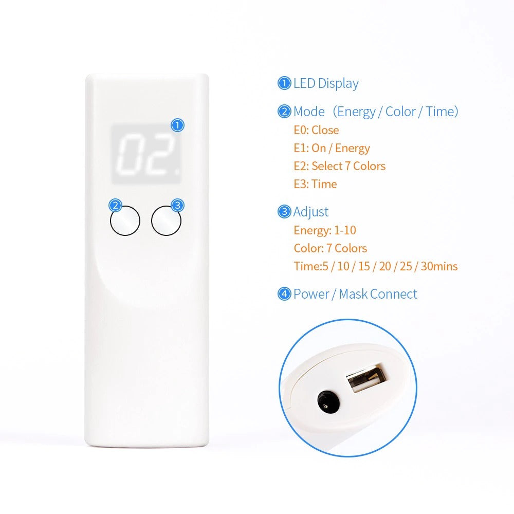 Led Light Therapy mask, Light Therapy, Lightshield, Red Light Therapy, Blue Light, Yellow Light, Wrinkle Remover