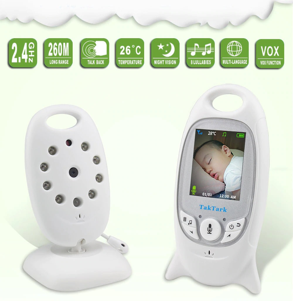 Video Baby Monitor 2.4" No Wi-Fi Needed Wireless Infrared Vision Camera 2-Way Audio Lullabies