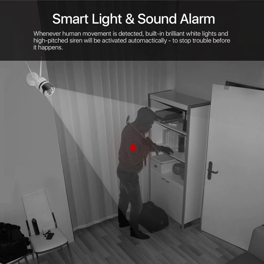 1080p Spotlight Outdoor WiFi Camera H.265 Waterproof