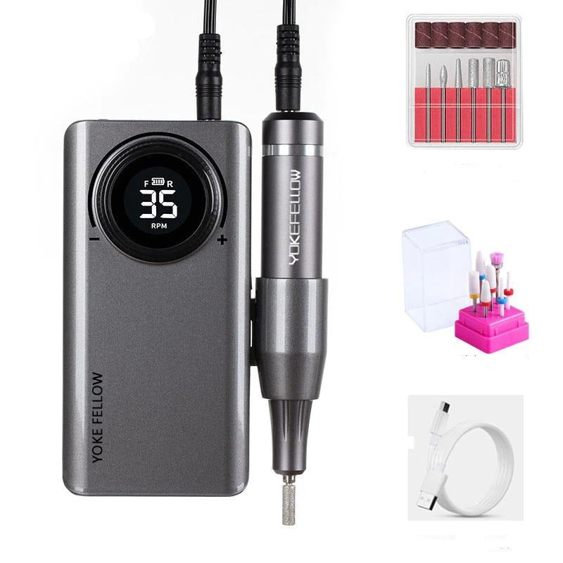 Portable 35000 RM Nail Drill Machine Full Professional Nail Drill Set Rechargable
