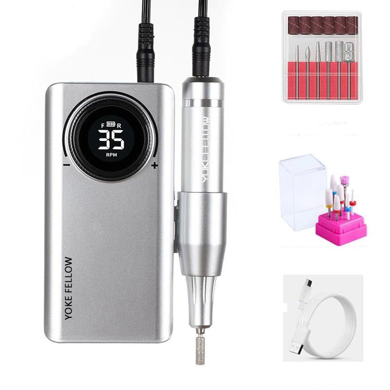 Portable 35000 RM Nail Drill Machine Full Professional Nail Drill Set Rechargable