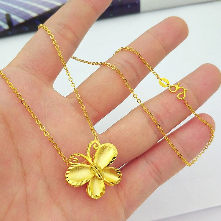 Butterfly Charm Pendant Necklace.