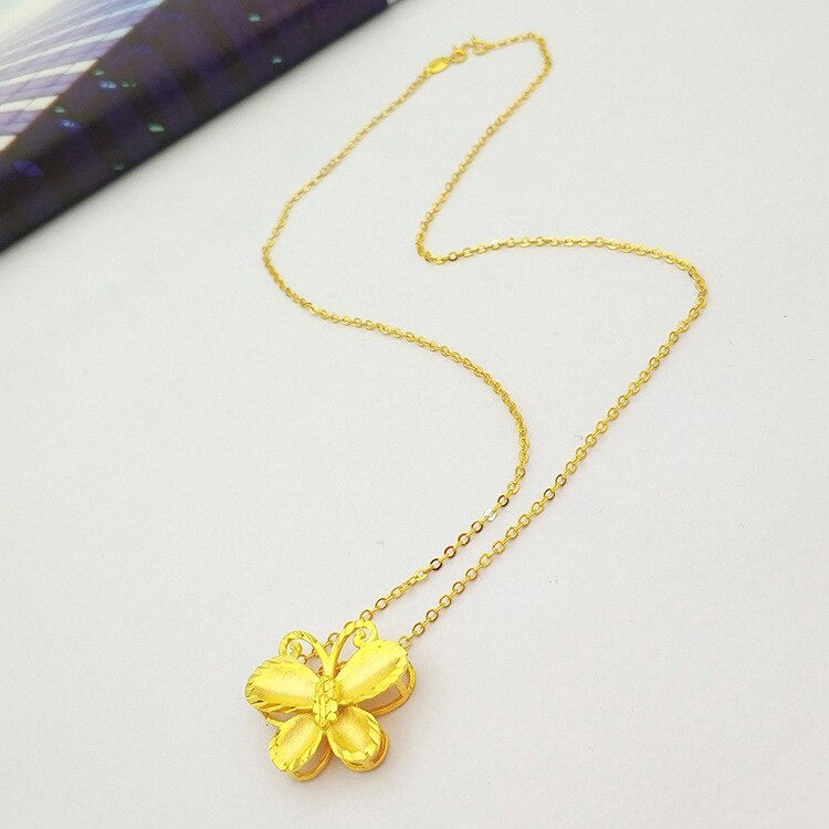 Butterfly Charm Pendant Necklace.