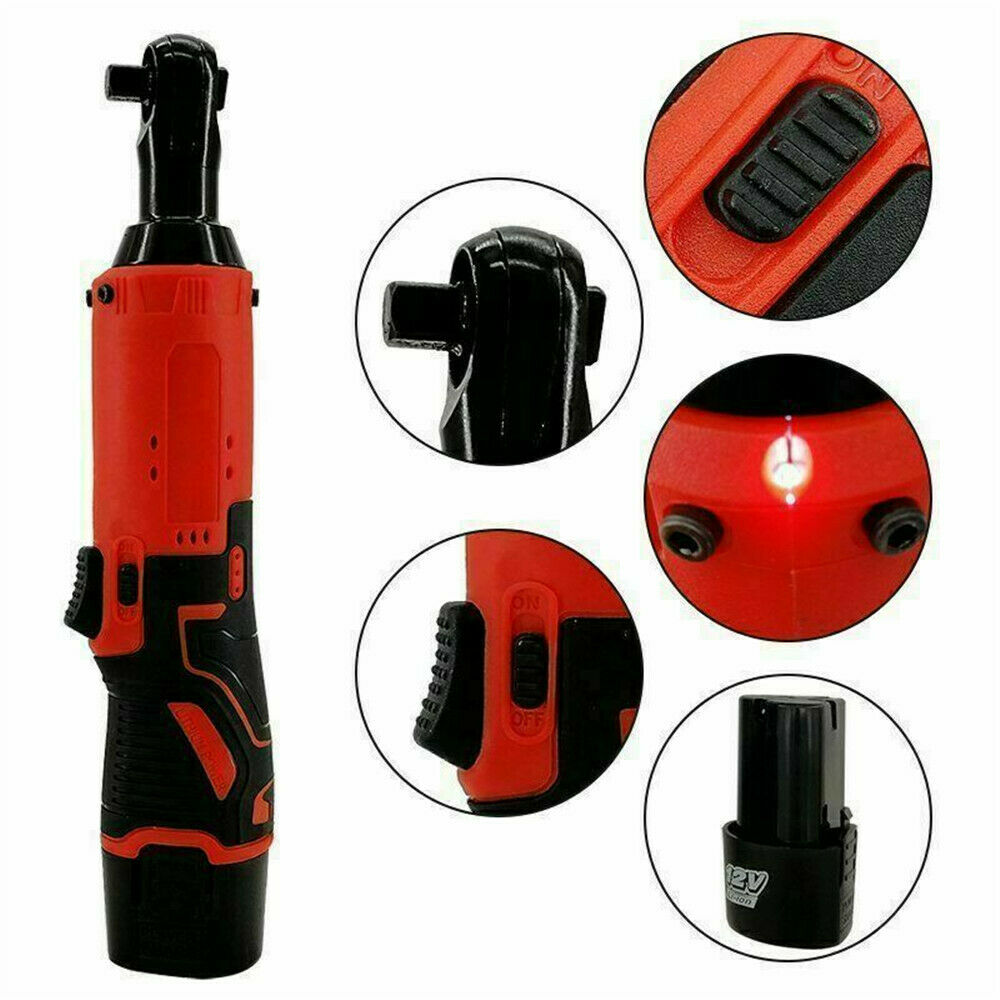 Electric Cordless Ratchet 3/8 Wrench Tool with Two Batteries