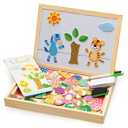 100+PCS Wooden Magnetic Puzzle Figures