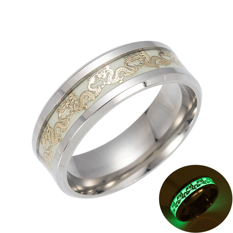 Black Tungsten Carbide Dragon Blue Inlay with Cubic Zirconia Wedding Band Mens Dragon Ring