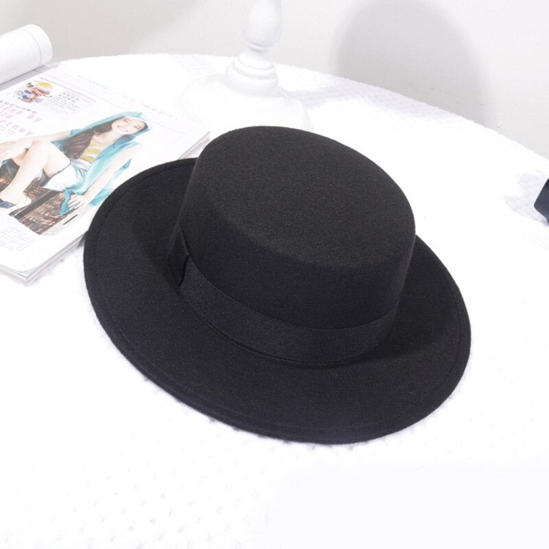 Woolen Women Hat Wide Brim Fedora Felt Fedoras Hats