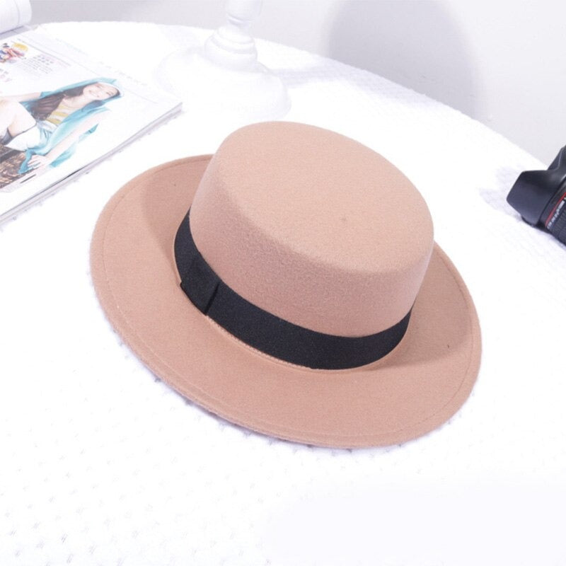 Woolen Women Hat Wide Brim Fedora Felt Fedoras Hats