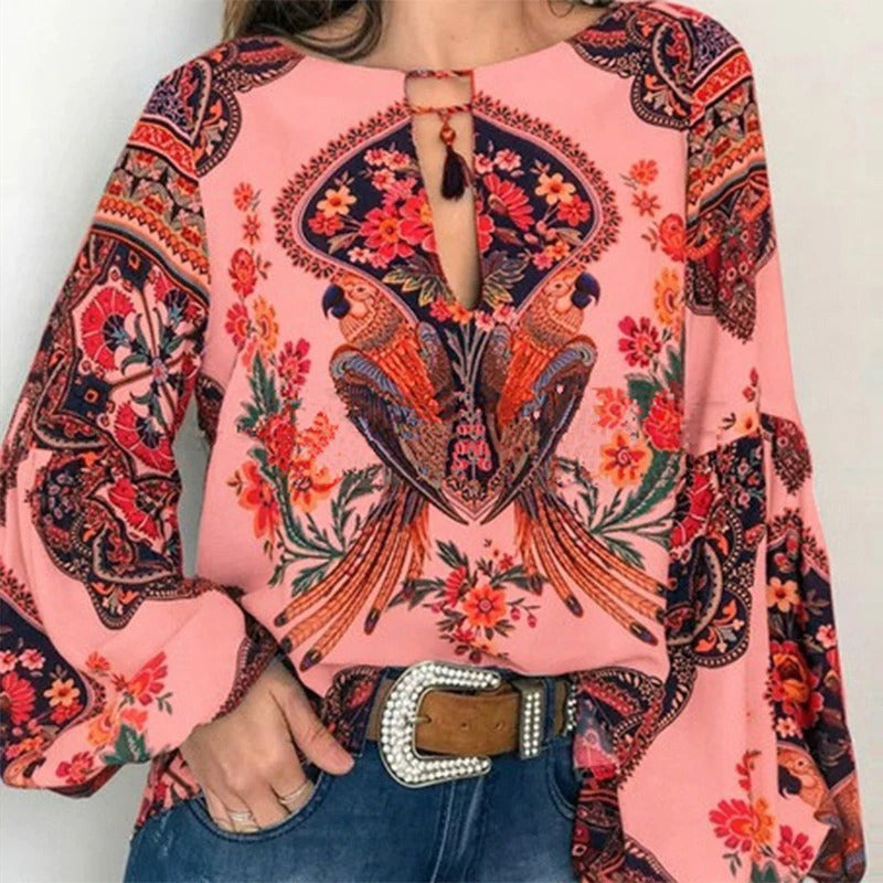 Women Bohemian Clothing Blouse Vintage Shirt Womens Plus Size