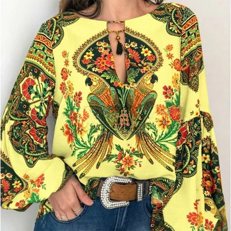 Women Bohemian Clothing Blouse Vintage Shirt Womens Plus Size